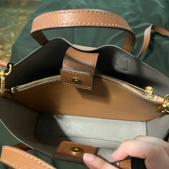 Tory Burch Triple Compartment Leather Tote Bag - Picture 5 of 10